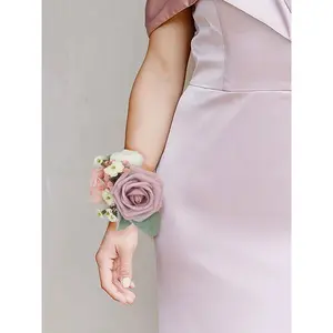Rinlong Dusty Rose Wrist Corsage Wedding Flower