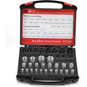 Thread Checker, Nut and Bolt Thread Checker, Bolt Size and Thread Gauge, 44 Individual Bolt and Nut Identifier Gauge (23 Standard & 21 Metric) Especially for Size Check in Tight Spaces