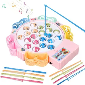 Rotating Musical Fishing Game, Magnetic Fishing Toy for Kids, Birthday & Christmas Gift, Parent-Child Interactive Games