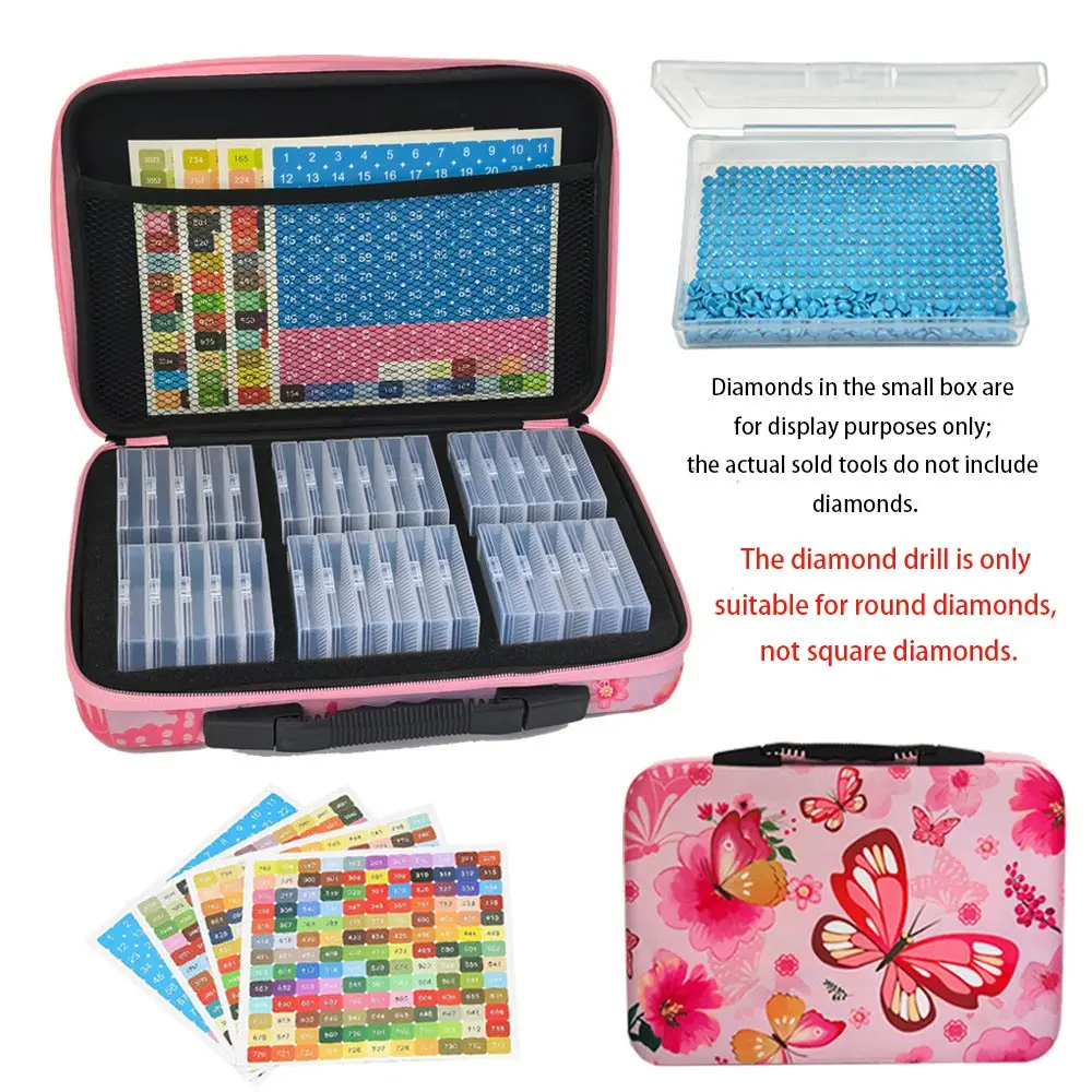 DIY Diamond Painting Tool Kit, Round Drill Storage Box, Dual-Use Organizer, 32 Slots, Ideal for Craft Enthusiasts, Essential Art Supplies