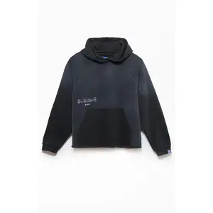 A.R.C. Men's Black Vintage Wash Heavyweight RaglanÂ CutoffÂ Oversized Fleece Hoodie