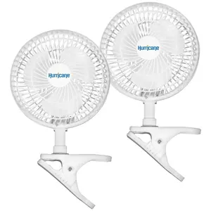 Hurricane Classic 6" Mini Clip On Fan for Desks & Night Stands, White (2 Pack)