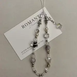 Fashion Beaded Phone Strap with Star Beads, Personalized Cellphone Accessory for Smartphone Camera Earphone, Unique Gift Decoration