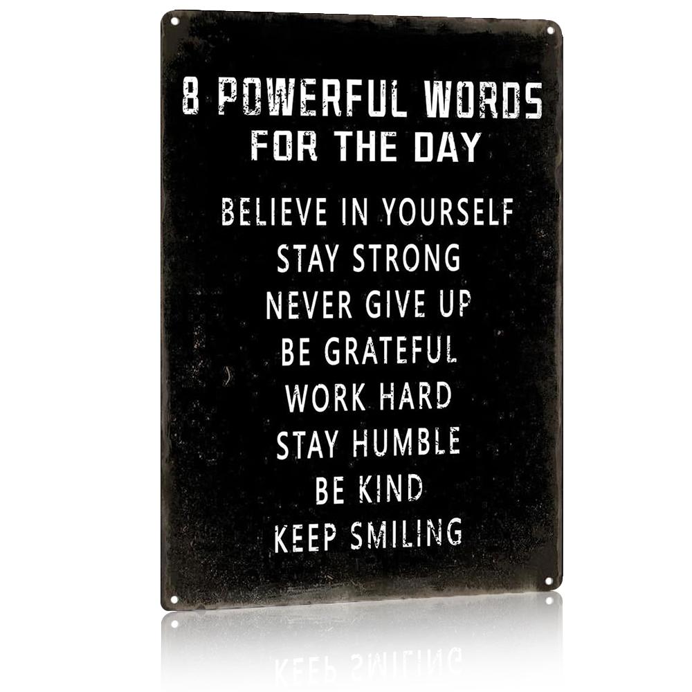 Motivational Metal Sign,8x12 Inch Aluminum Inspirational Wall Art,Positive Quote Decor for Home Office Gym,Encouragement Gift,Believe in Yourself Wall Plaque,Vintage Rustic Decor Sign
