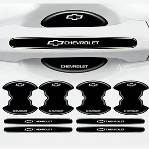 8-piece set for Chevrolet car door handle bowls—bumper protection stickers, scratch-resistant; automotive accessories/decals; universal vehicle/truck door handle bowl protective stickers; bumper and scratch protection strip decals/stickers.
