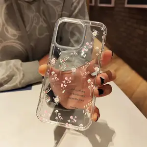 Cute Flowers Bible Psalm Aesthetic Christian Transparent Phone Case Cover for iPhone 17 16 Pro Max Case Clear 11 12 13 14 15 Pro Max Plus XR Case Transparent Phone Cover Christian Gifts for Women Trendy Stuff