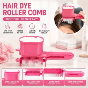 Hair Coloring Comb Multi-Functional Semi-Automatic Dye Brush Roller Comb for Salon and Home Use, Professional Hair Dyeing Tool for Even Color Application, Quick and Easy Hair Highlighting, DIY Hair Styling, Suitable for Women, Men, Teens, Color Treatment