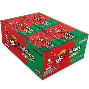 Lucas Salsagheti Watermelon Flavored Hot Candy Strips and Tamarind Sauce, 0.84 oz - 12 Pieces Pack for Treats, Snack, Parties, Piñatas,0.84 Ounce (Pack of 12)