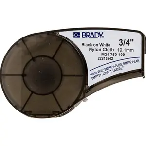 212 MAIN Brady Label Cartridge, Matt Nylon Cloth Wire Labeling Cartridge with High Adhesion, 0.75" Print Area, White Sticky Labels for Bmp21 Series, Id Pal, Labpal Printers