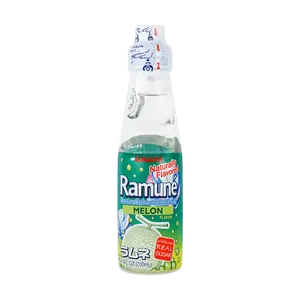SANGARIA Melon Ramune Soda Japanese Soda Pop 200ml - Authentic Japanese Drink, Fun Marble Bottle