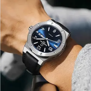 Carnival Luxury Brand Automatic Circular Men'S Watch Hollow Back 5ATM Waterproof Mechanical Watch Holiday Gifts, Without Battery