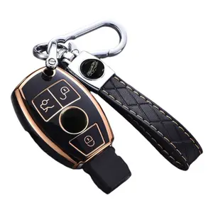 Plating TPU Car Key Case Shell Cover Fob for Mercedes-Benz CLA GLA GLC GLK W176 W463 W251 A B C E S-Class W204 W211, Durable Protective Accessory, Key Fob Protector, Car Interior Accessory, Car Accessories