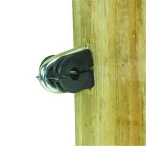 Field Guardian  Wood Post - Staple on Clamp Insulator - Wire- Black