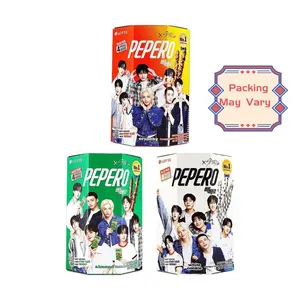 LOTTE Pepero Chocolate Cookie Sticks Variety Pack - 3 Flavors (Oreo, Almond, Crispy Rice) - 3 Large Tubs 396g - Korean Snack, Stray Kids Official Merch [Shipped With Random Outer Packaging]-Randomly Dropped Idol Packaging
