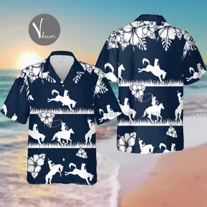 Cowboy Floral Pattern Hawaiian Shirt, Cowboy Lover Summer Shirt, 3D Hawaii Aloha Shirt, Summer Gift, Cowboy Life Shirt, Cowboy Gifts