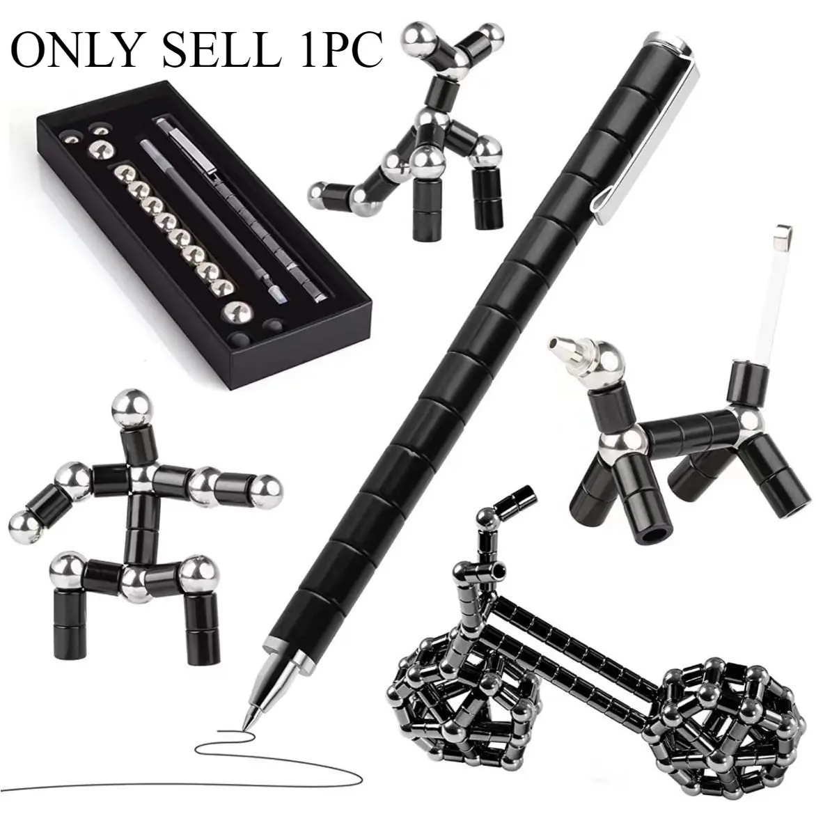 Magnetic Pen Polar Pen Creative Fun Metal Magnetic Water-Based Ink Gift Box, Unique Writing Instrument, Ideal Office & School Supplies, Novelty Pens
