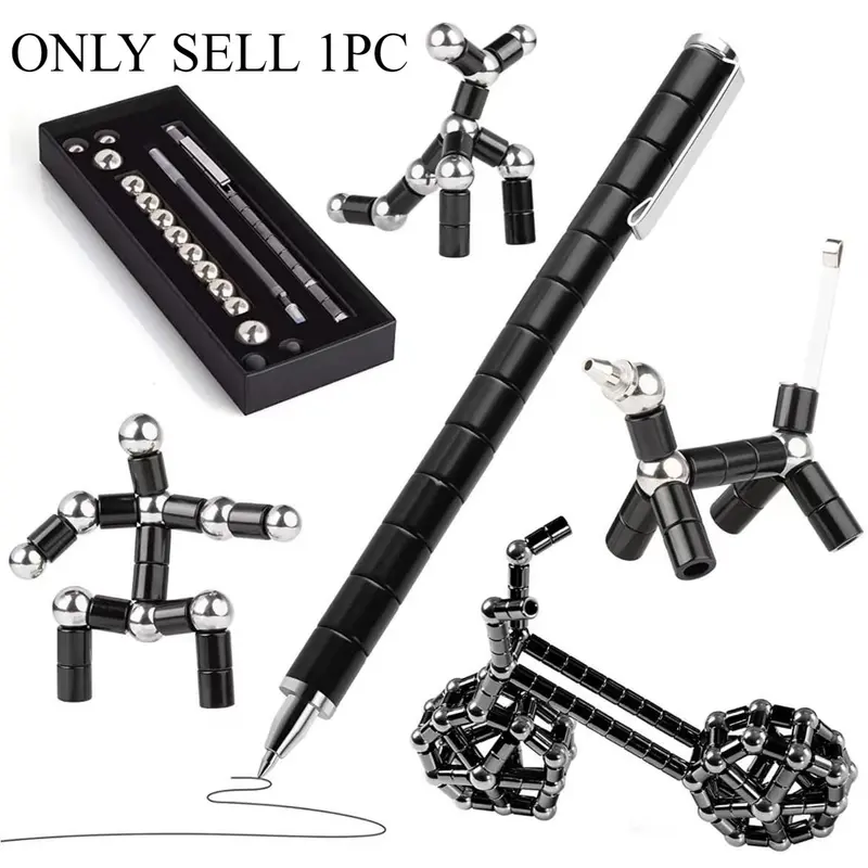Magnetic Pen Polar Pen Creative Fun Metal Magnetic Water-Based Ink Gift Box, Unique Writing Instrument, Ideal Office & School Supplies, Stationery Writing Tools
