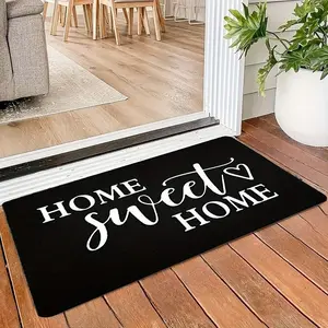 Beloved Home Doormat, Black and White Classic Style, Decorative Floor Mat with Exquisite Design, Soft, Comfortable and Practical, Ideal for Indoor Home Decoration in Living Room and Bedroom