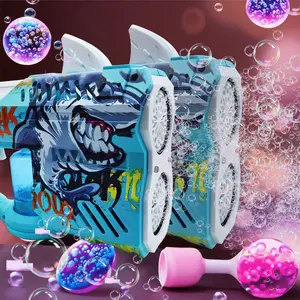 2-piece set of brand-new high-speed electric bubble guns with cool lights, perfect toys for boys and girls, ideal for outdoor play in summer, and also an excellent birthday gift