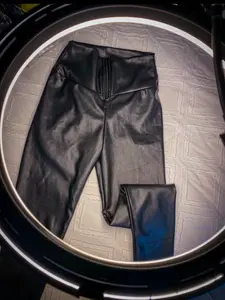 Black High Waist PVC Pant - Opaque Design, Zipper Front, Bottoms for Women - Womenswear