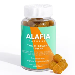 Alafia Naturals The Migraine Gummy - World's First Migraine & Headache Prevention, Support & Relief Gummy for Migraine & Headache Sufferers - Magnesium Glycinate, PA-Free Butterbur, Feverfew, CoQ10, Vitamin B2, Gluten Free Non-GMO Dairy-Free Organic 60ct