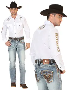 Centenario Mens Premium Denim Boot Cut Pants - Blue 45530