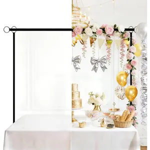 Over The Table Rod Stand with Clamps Adjustable 29"-42" high 28"-98" Long Metal Black Adjustable Table Arch  Suitable for Weddings Birthday Party Christmas Anniversary Decoration