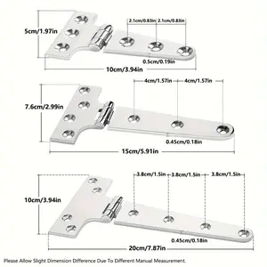 4pcs Heavy-Duty Stainless Steel T-Hinges, Marine-Grade Cabinet Door Hardware Hinges with Screws, Corrosion-Resistant for Cabinet, Kayak, Motorboat, Yacht - Universal Fit for Dragon Boat Festival, Children's Day, Father's Day, Teachers' Day