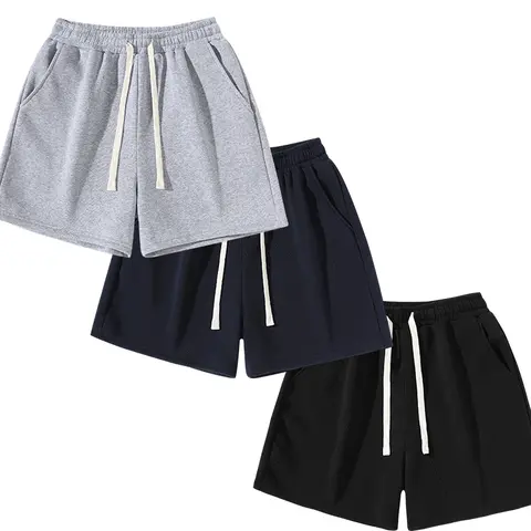 Men's Wide-Body Casual Sweat Shorts - High-Quality Fleece, Adjustable Drawstring Fit Bottoms for Home, Sports, Men's Shorts