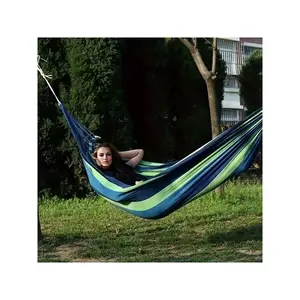 1pc Colorful Fabric Hammock With Anti-Roll Design - Supports 330lbs, Tree-Friendly Straps, Portable Carrying Bag - Perfect For Outdoor, Indoor, And Camping Use