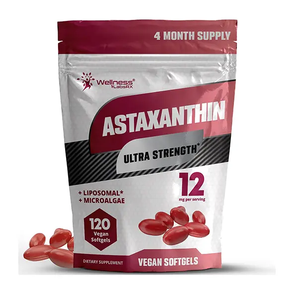 Liposomal Astaxanthin Supplement 12mg, 120 Vegan Softgels, 4 Month Supply