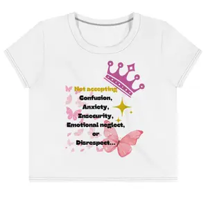 All-Over Print Crop Tee Fabric Fit Women's Original Jersey Top 96% Polyester 4% Spandex Regular Fit 2-Way Stretch Comfortable Knit Womenswear Printed