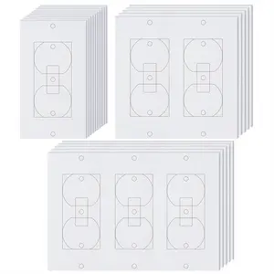 20Pcs EVA Foam Wall Insulation Outlet Sealers - 10x Single Socket, 5x Double Gang, 5x Triple Gang Switch Insulation Gaskets (108x109mm) for Household Electrical Wall, Light Sockets, 10 X Single Socket Insulation Gaskets