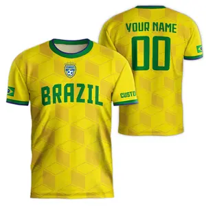 Customized Brazil Soccer Jersey 2025 - Personalized Name for fan Brazilian Soccer Players Jersey Custom Brasil Football Shirt