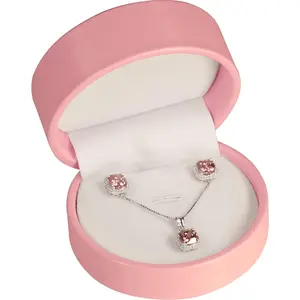 Necklace Pendant Box - Elegant Round Shaped Designed Quality PU Leather Necklace Chain Earring   Holder Box for Women & Men (1, )