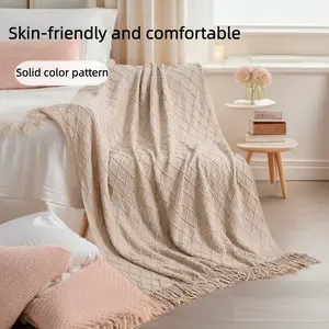 European Simple Natural Healing Yoga Blanket, Office Nap Blanket, Living Room Sofa Cover, Bedroom All-Season Bed Throw, Air Conditioning Blanket, Soft Throw Blanket