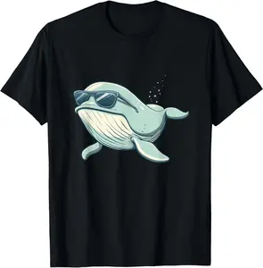 100% Cotton Cool Sunglasses Whale Costume for and T-Shirt