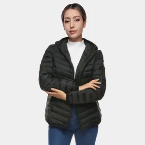Rokka&Rolla Women's Light Packable Puffer Jacket-Black, size Small