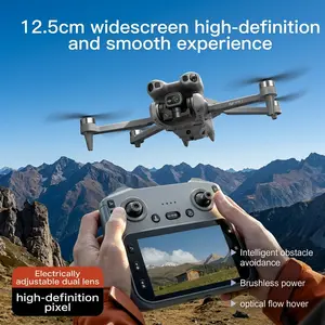 E99pro Folding Quadcopter Drone | HD DualCameras, Screen Remote Controller, Multi-Angle Shooting, Screen Image Transmission,One-Key Takeoff/Landing, 360 o RotationSpeed Adjustment, Optical Flow Positioning,Stable Hovering
