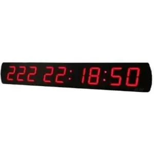 Large 9-Digit Digital Countdown Clock, 4-Inch Red LED Display with Aluminum Case, Wall Mountable Count Up/Down Event Timer with Brackets and IR Remote for Races & Gyms