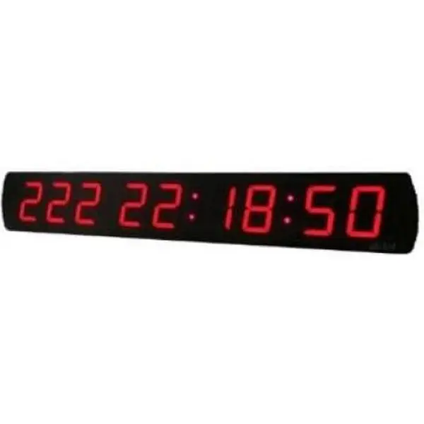 High Quality 7-Segment Large 9-Digit Digital Countdown Clock, 4-in Red LED Display, Aluminum Case, Wall Mountable 24-Hour Count Up/Down Timer with Brackets, IR Remote Control & Real Time Clock for Races, Gyms