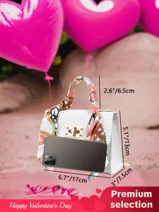 Women's Fashionable Plain Color Pu Leather Satchel with Scarf Decor, Casual Versatile Handbag, Casual Trendy Handbag, All-match Shoulder Bag for Daily Used, Girlfriend Gift Bundle, Valentine's Day, Gift