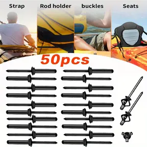 50 Pcs 3/16" x 1" Tri Grip Rivets,Tri-fold Marine Decorative Pop Rivets with Waterproof O Rings,Tri-Grip Rivets for Boat Canoe,Aluminum Blind Rivets Tri Grip Boat Kayak Rivets,Hand Tools Kits