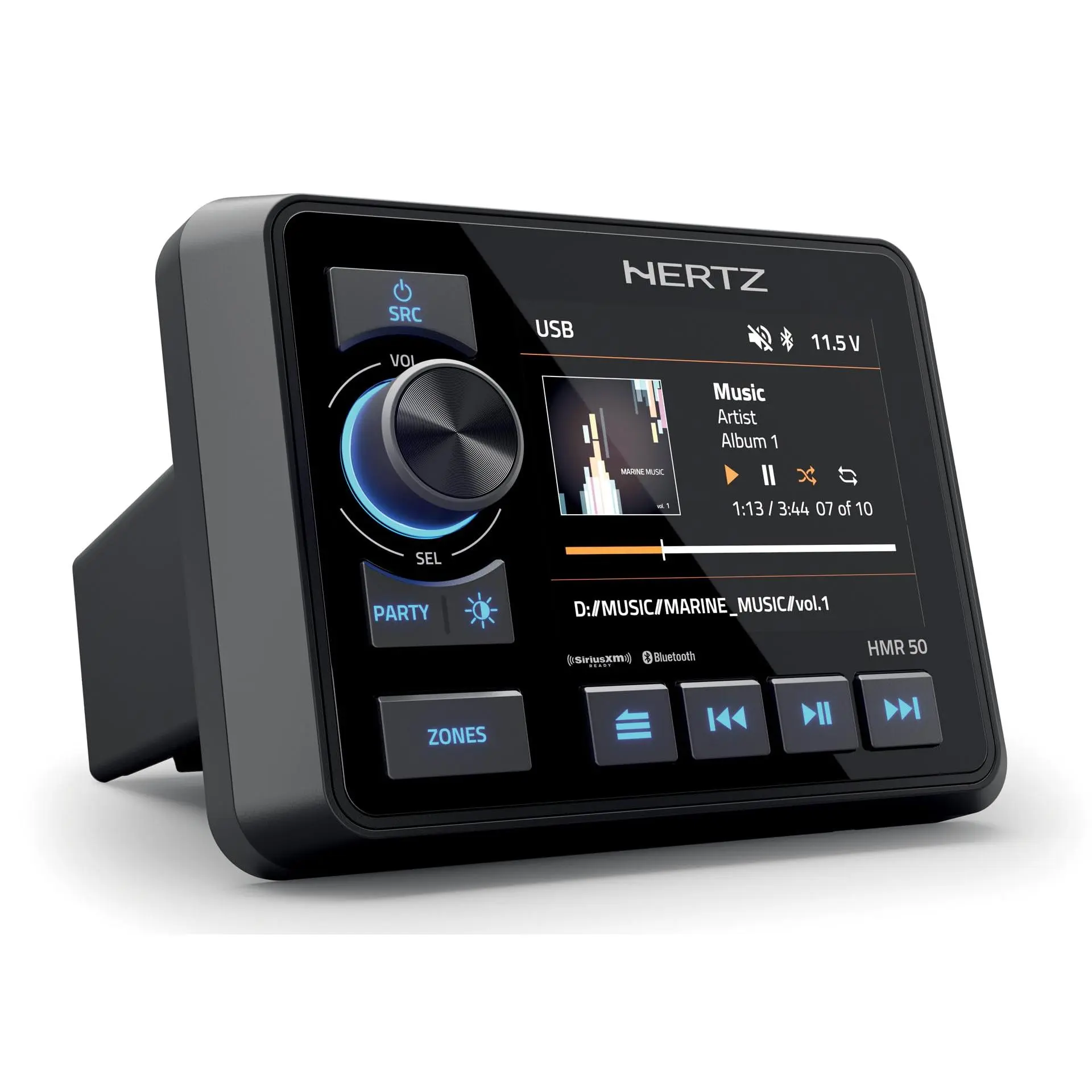 Hertz HMR 50 3.5" Marine Stereo with Color Display, AM/FM/USB/Bluetooth