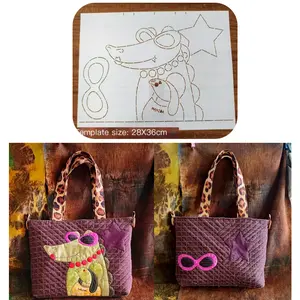 Reusable & Washable Crocodile Tote Bag Template with Glasses - Quilted Patchwork Sewing & Bag Maker, Cute Eyes Design for DIY Handbags, Reusable Quilt Template for Crafters (Quilted Patchwork Template)
