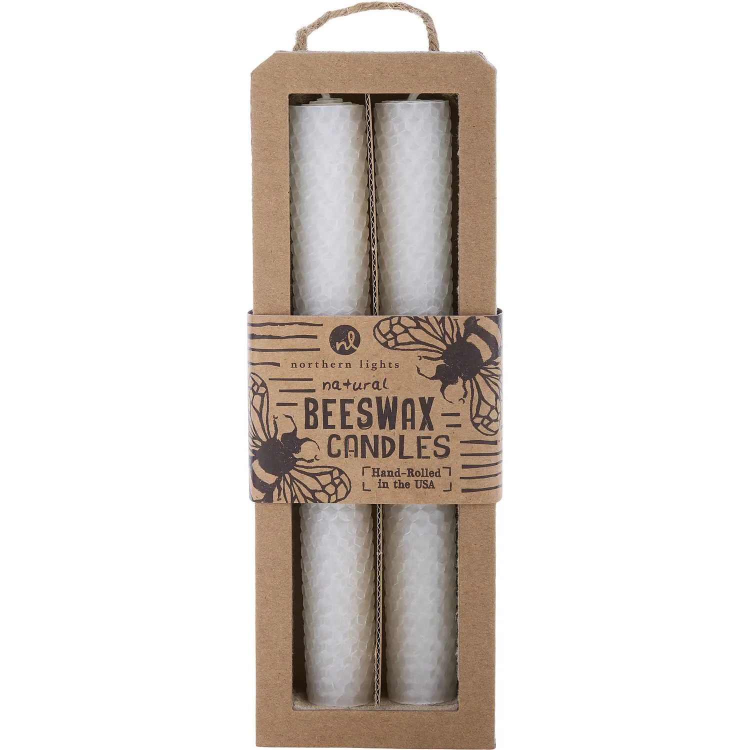 Beeswax White By Northern Lights 8" Taper Candle (2 Pack) For Unisex Beeswax White By Northern Lights 8" Taper Candle (2 Pack) For Unisex