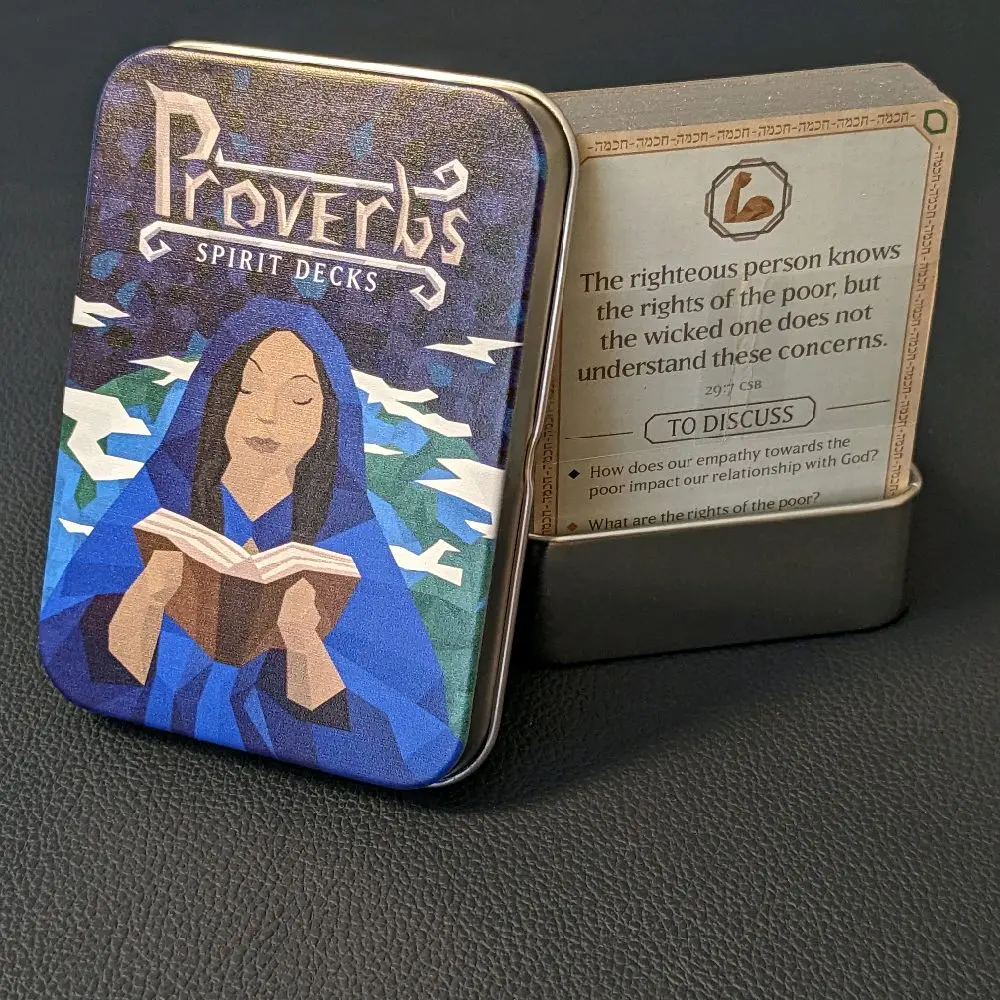 Spirit Decks Proverbs - Set of 52 Conversation Cards Each with 1 Scripture & 3 Questions for Dinner Conversations & Event Ice Breakers