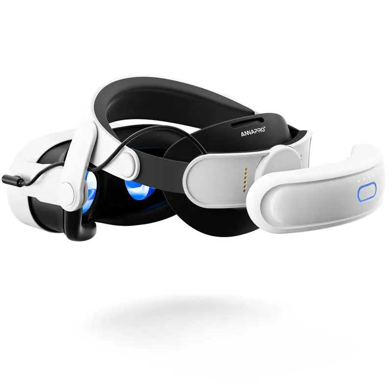 ANNAPRO A3 Max Battery VR Head Strap with Button for Meta Quest 3/3S/3S Xbox Edition, 20W Fast Charging, 10800mAh Magnetic Battery, Ultimate Comfort, Extended Playtime, Durable Wearable VR Devices Accessory, White