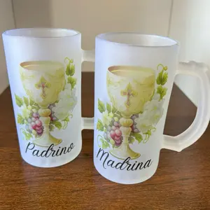 madrina y padrino 16 oz Frosted glass