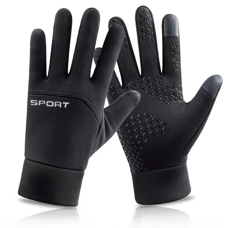 Unisex Youth Winter Sports Gloves - Anti-Skid Grip, Wind-Resistant, Thermal Suede Touchscreen Gloves with Soft Fleece Lining for Running/Cycling Outdoor Activities, Black Friday, Biking, Fishing, Water-Resistant, M, Xl
